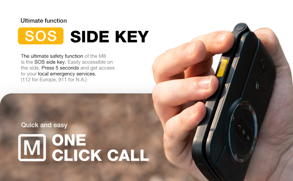 AGM M8 4G Rugged Flip Phone, Large Button Cell Phones for Seniors, Waterproof/DropProof, SOS