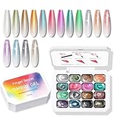 Karroy Sponge Pat Paint Nail Gel, Ombre Nails Gradient Gel Nail Blush Blooming Aura Nails Drawing...