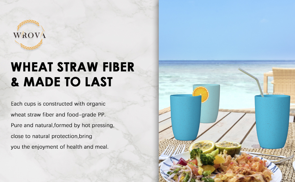 Wheat Straw Cups 8 PCS Good Alternative to Plastic Reusable