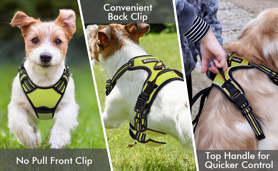 Eagloo Dog Harness No Pull, Walking Pet Harness with 2