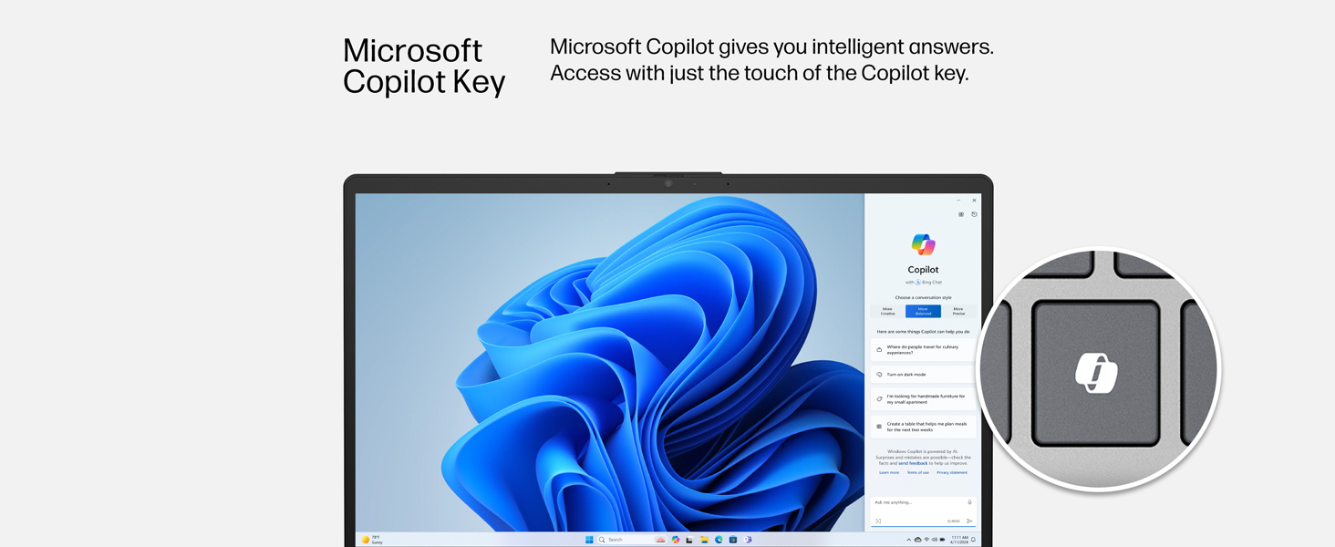 microsoft windows copilot key button ai artificial intelligence software platform answers help assis