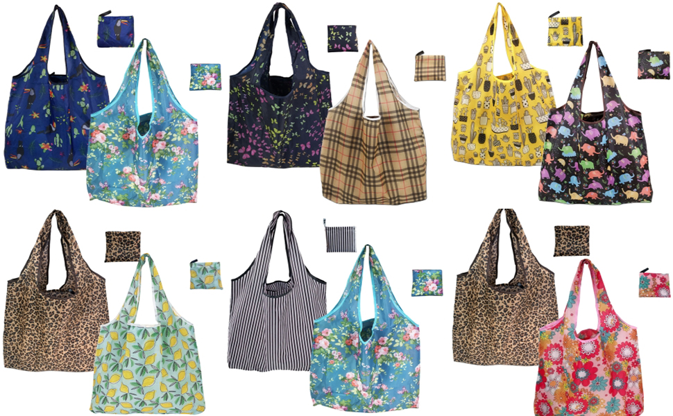 FAVORTALK Shopping Bags for Women Reusable Shopping Bags 2 Pack ...