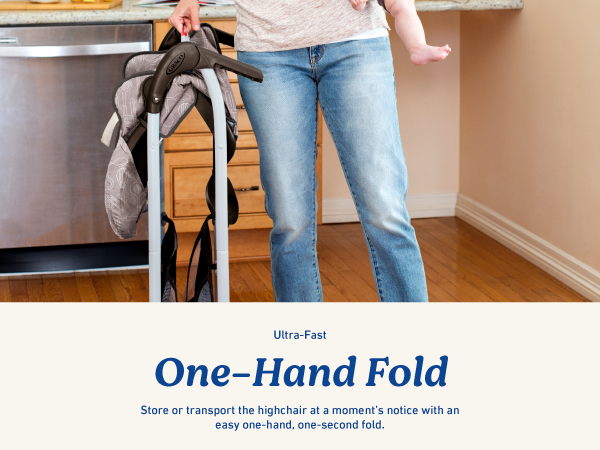 Graco Slim Snacker Highchair ultra-fast one-hand fold easy to move travel transport safe comfortable