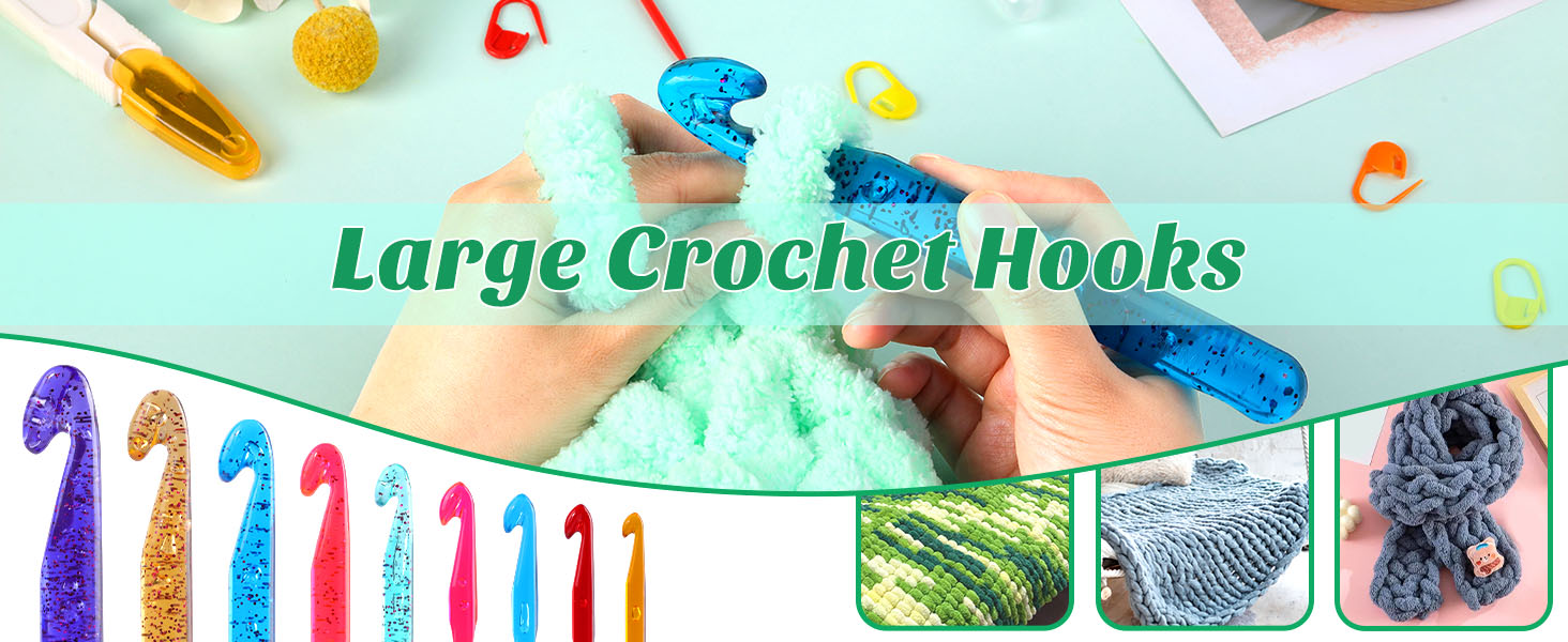 Qmnnma 5 Large Crochet Hooks, 12mm25mm Crochet Hooks