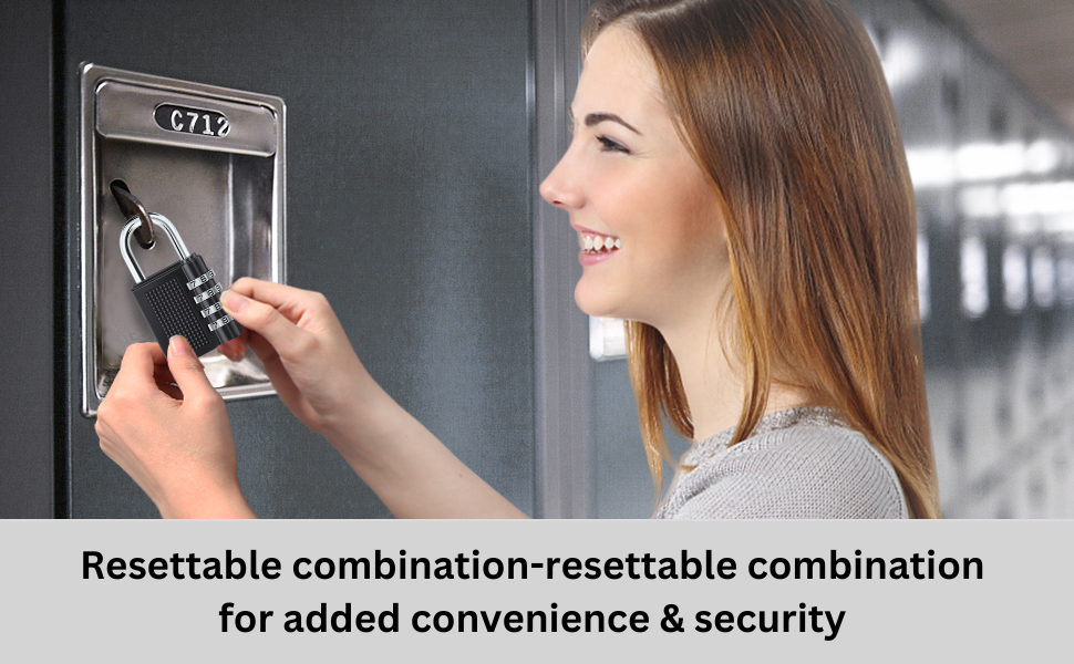 UNEQUETREND Combination Lock 4 Digit Door Large Metal Password