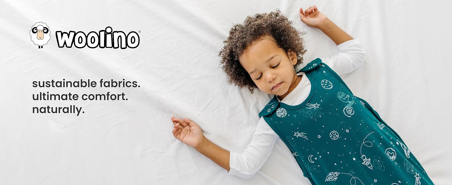 Woolino Toddler Sleeping Sack, 4 Season, Merino Wool, Baby Sleep Bag, 24 Years, Stars Gray