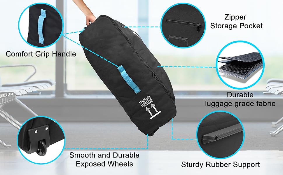 AMWBSR Padded Stroller Travel Bag Compatible with UPPAbaby Vista, Vista V2, Cruz