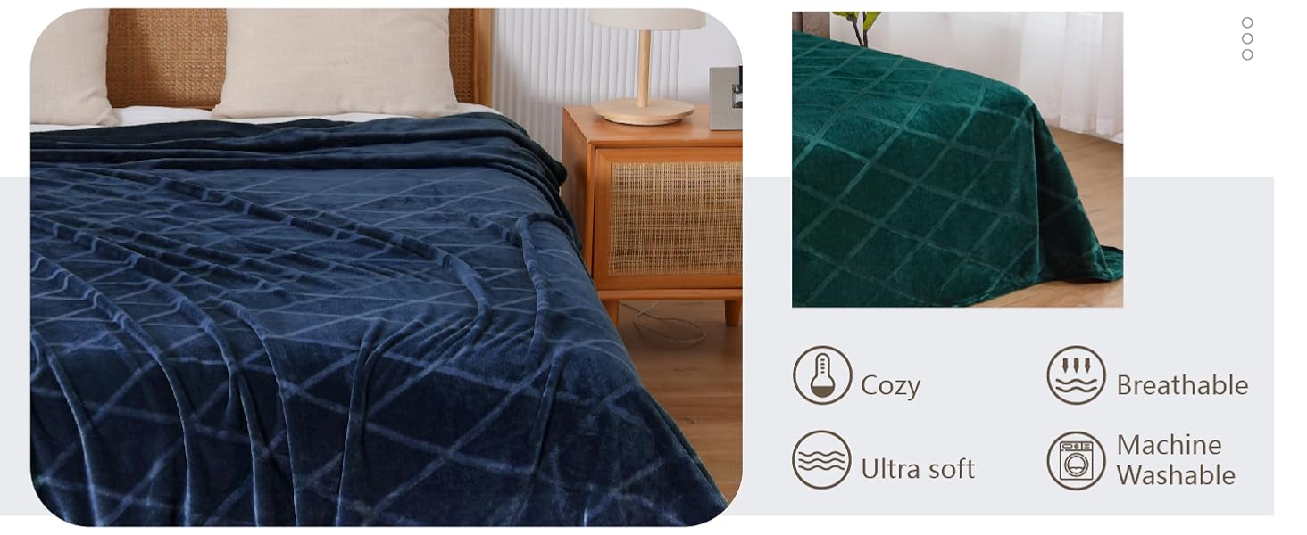 Exclusivo Mezcla King Size Flannel Fleece Blanket, 230x265 CM Soft