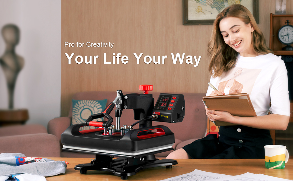 VEVOR Upgraded Heat Press Machine 8 in 1 Heat Press 15x15