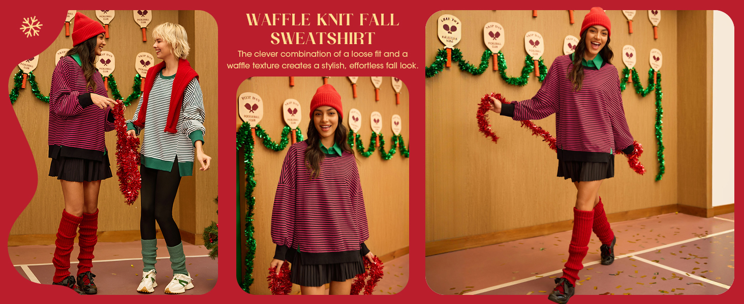 Fisoew Women's Fall Oversized Sweatshirt