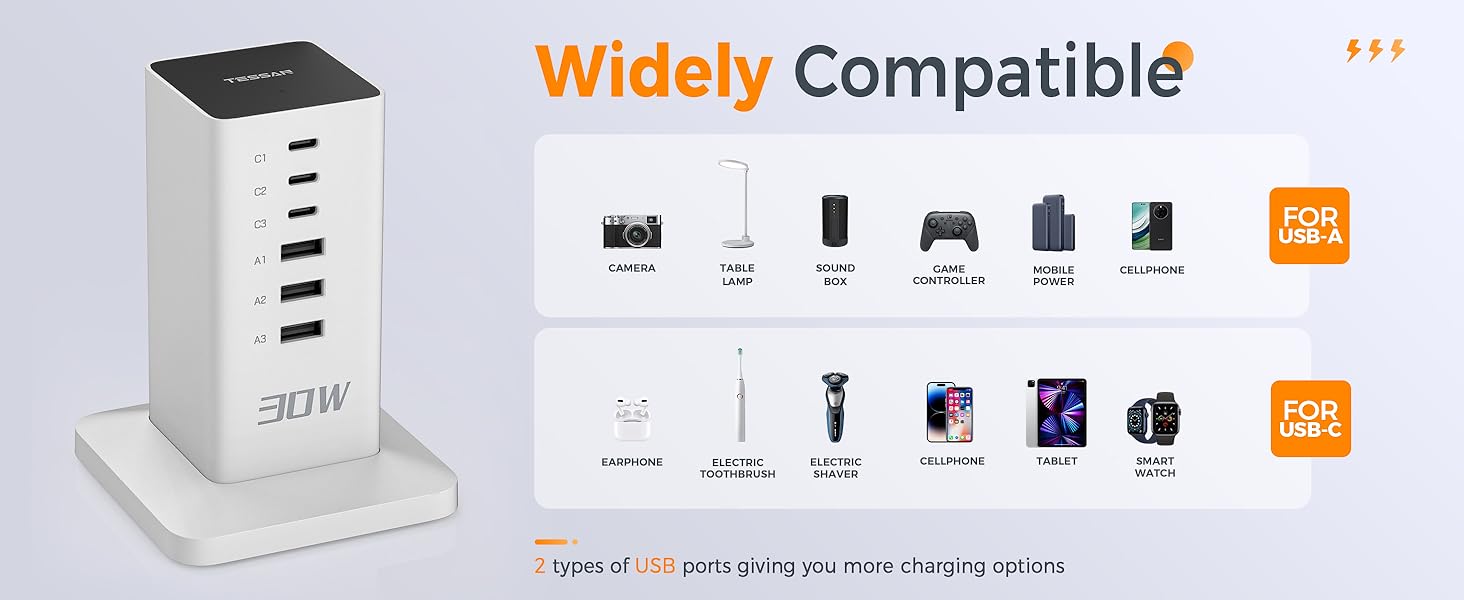 multiple usb charger station