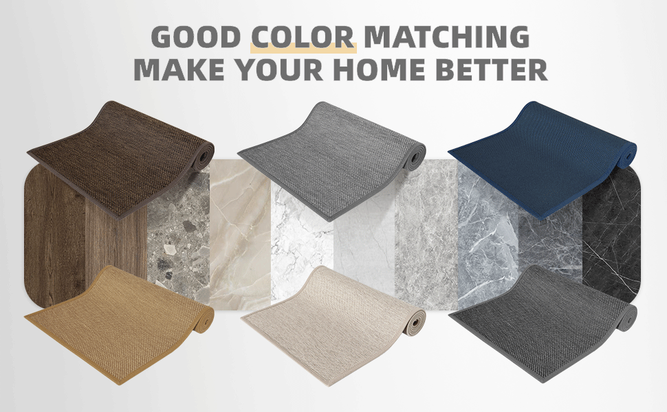 Color G Kitchen Rug Non Slip Washable 43x120cm, Woven Kitchen Mat