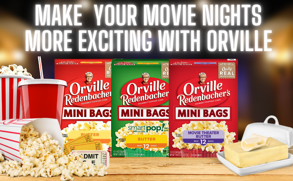 Microwave Popcorn Mini Bags Bundle. Includes One Box of