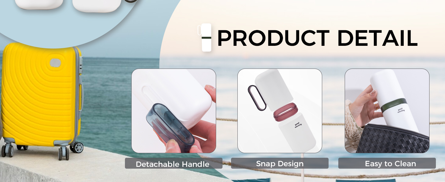 Travel Toothbrush Holder,Toothbrush Holder and Rinse Cup with Handle Toothbrush Travel Case