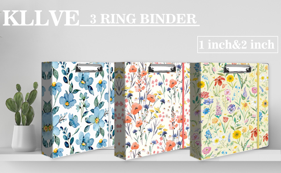 3 Ring 1 Inch Binder Organizer, KLLVE Three Ring Binders