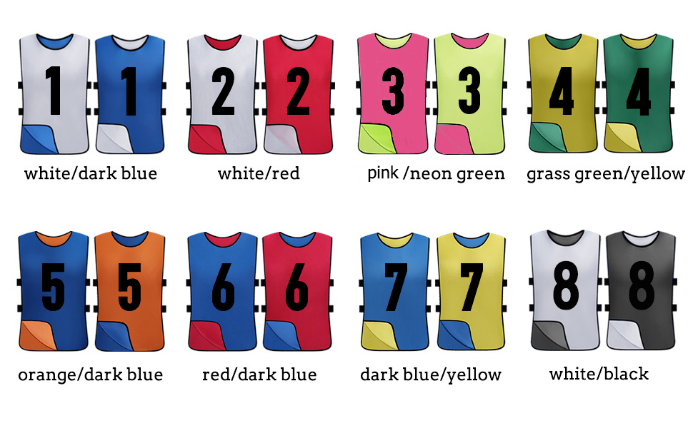 Reversible Numbered Pinnies