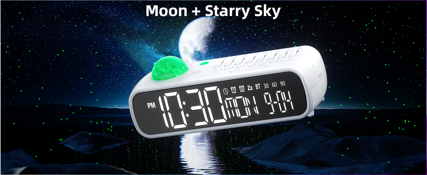 VOILEIPAGI White Noise Sound Machine with Nightlight &amp; Alarm Clock