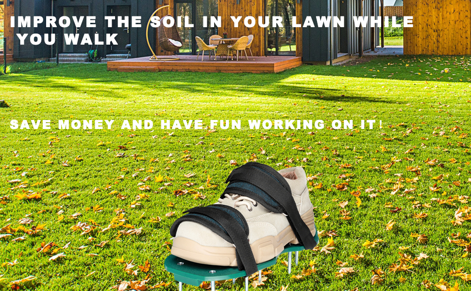CASUSEN Lawn Aerator Shoes, Aerator Lawn Tool, with 5MM