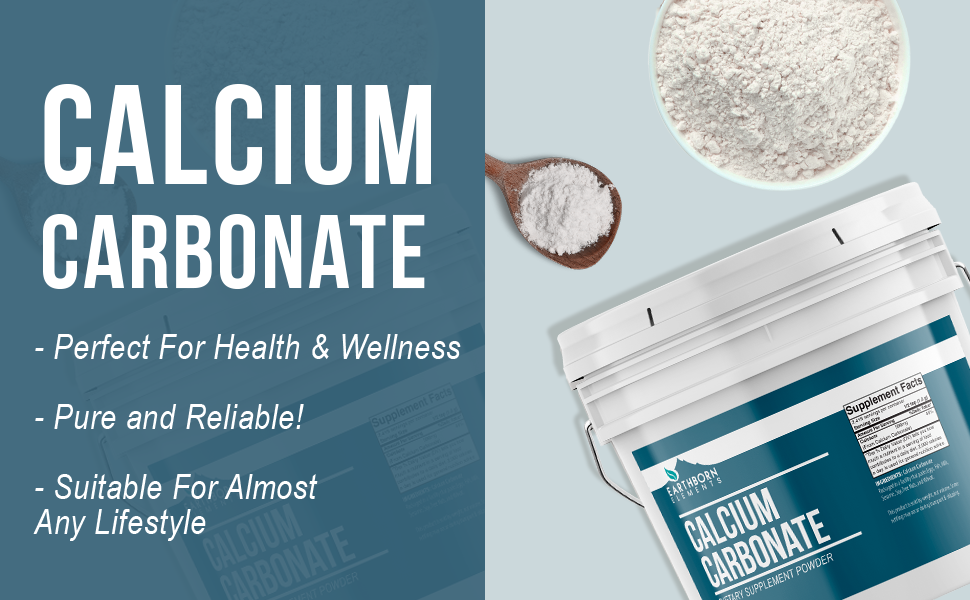 Earthborn Elements Calcium Carbonate Powder (1 Gallon), Natural Antacid, Limestone Powder Resealable
