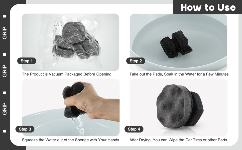 6 Pcs Tire Hex Grip Dressing Applicator Washable Tire Shine Applicator Dressing Pad Car Detailing Foam Sponge Reusable Tire Cleaner Sponge for No Slip Tire (Black, Red, Blue, 3.15 Inch Diameter) 18 1