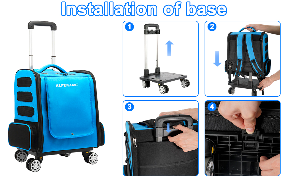 Rolling Cat Carrier Airplane Approved Pet Carrier with