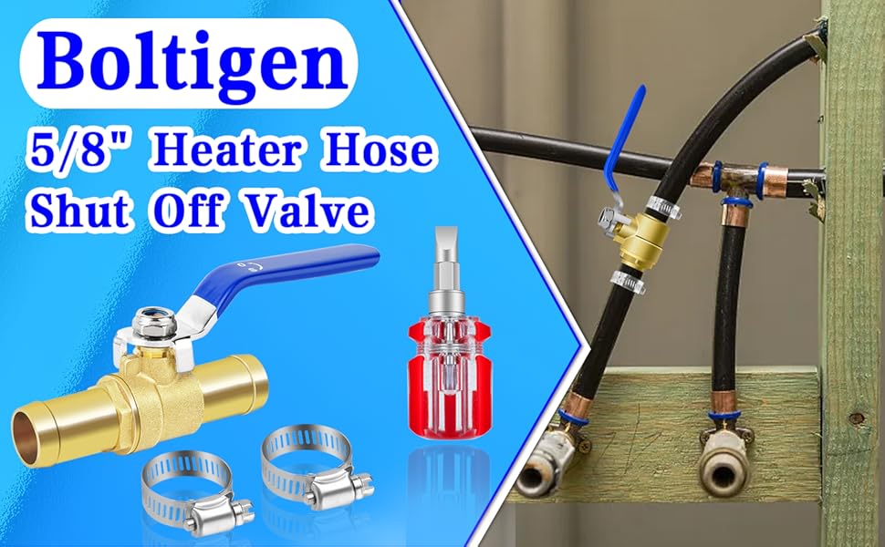 5/8 Heater Hose Shut Off Valve, 1Pack InLine Shut Off