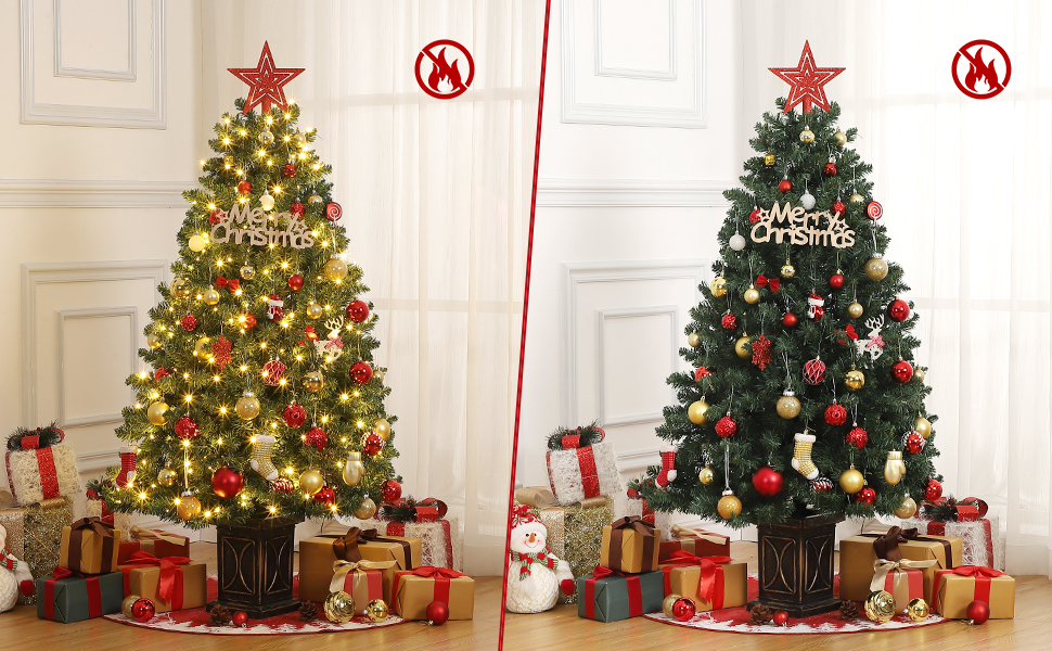 Prelit Christmas Trees with Lights