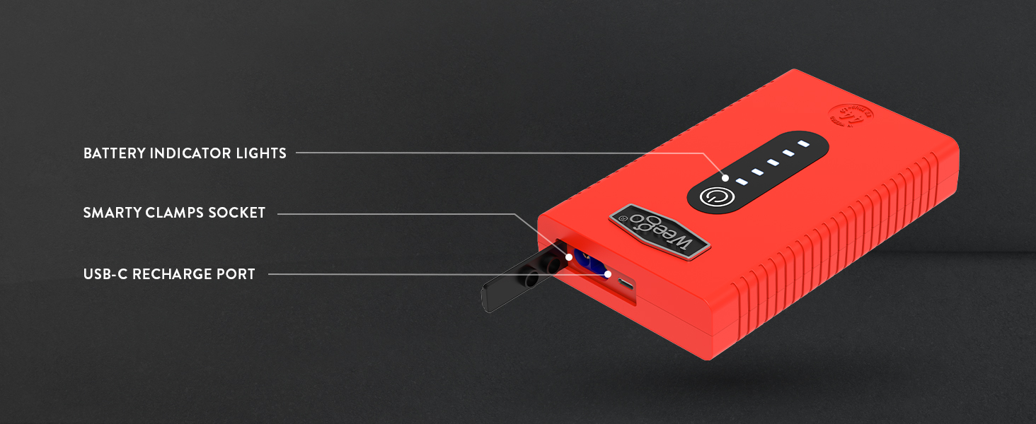 Weego 44s Portable Jump Starter Device Features