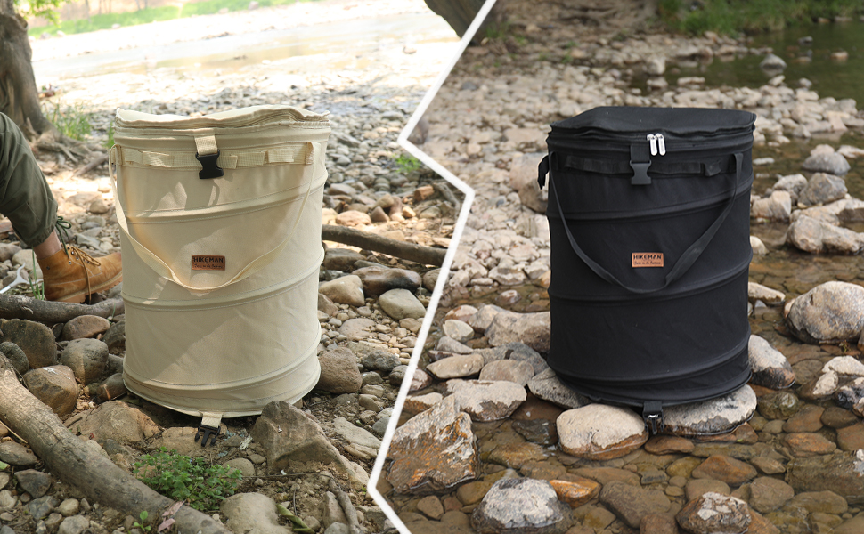 HIKEMAN Camping Trash Can,Waterproof Pop Up Garbage Bin