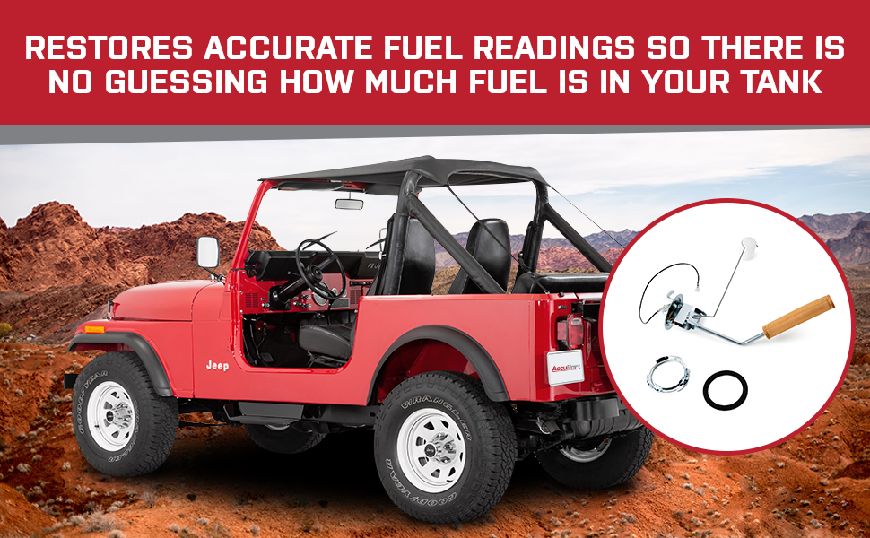 AccuPart Fuel Sending Unit Assembly Fits Jeep CJ5 CJ7 19691986 w/ 15 Gal Tank