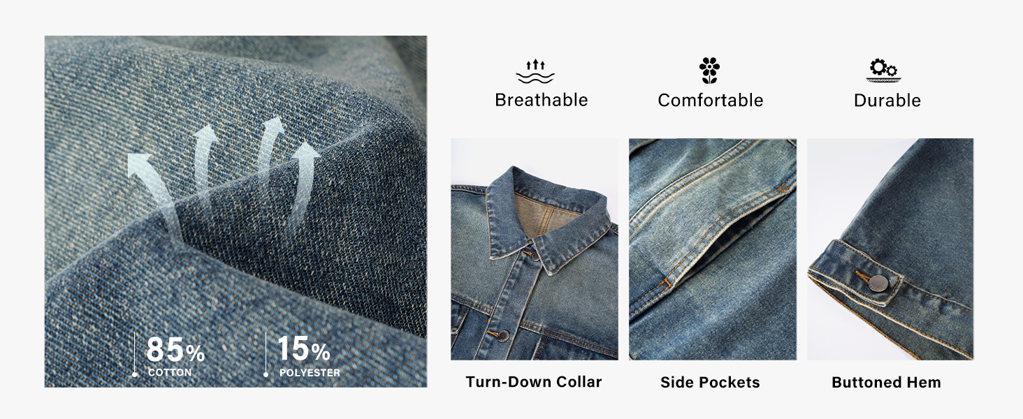 Crafted from soft-yet-durable jean material 