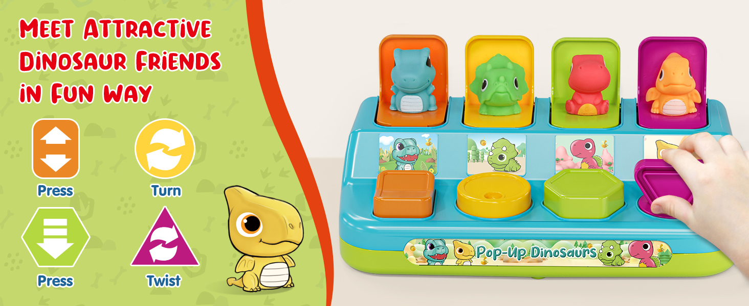 Pop Up Toy, Baby Pop Up Cause and Effect Toys for Toddlers 1-3