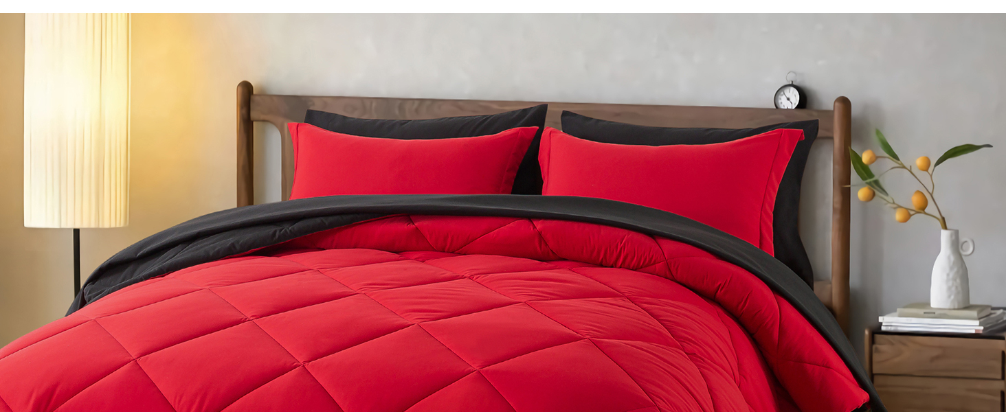 Cosybay Bed in a Bag Queen Reversible Comforter Sets 7pcs