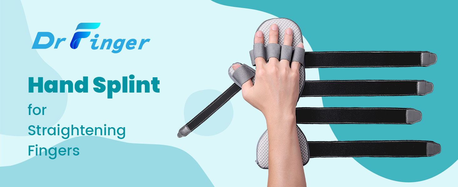 Stroke Hand Brace Splint for Straightening Fingers with 5 Fingers