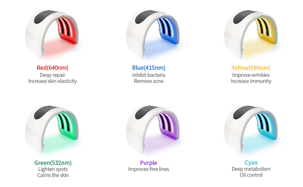 7 kleuren led-lichtmasker