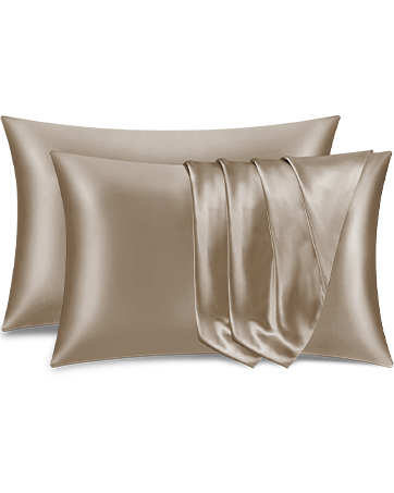 khaki satin silk bed sheets pillow cases silky soft hypoallergenic bedding bedroom sheets