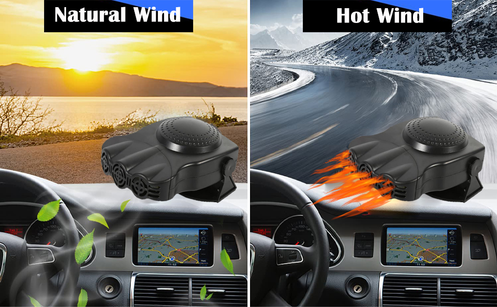 Car Heater 12V 150W for Automobile Windscreen Fan Auto Ceramic Heater Fan with 3Outlet Fast