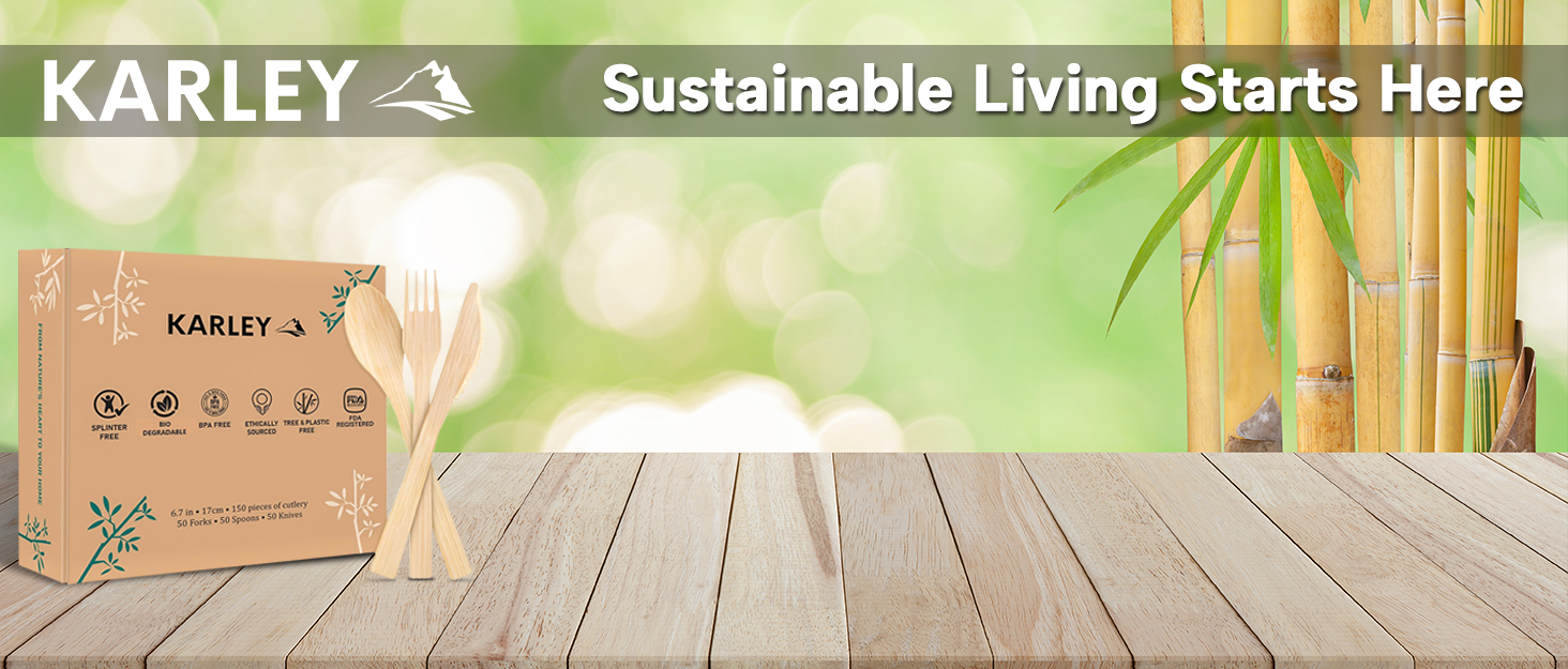 disposable utensils set wooden spoons bamboo silverware fork knives heavy duty flatware