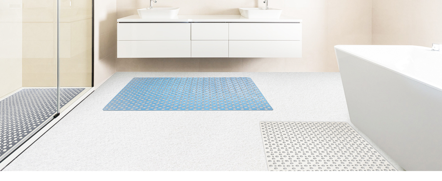 shower mat with drain hole in middle