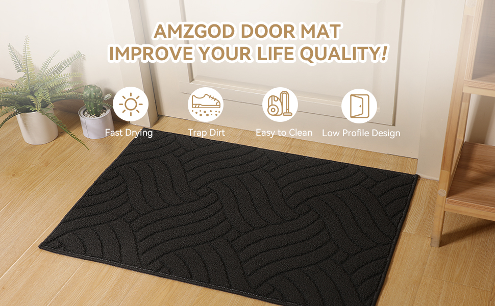 AmzGod Indoor Door Mat 24 x 36 Inches NonSlip Front Door Mat