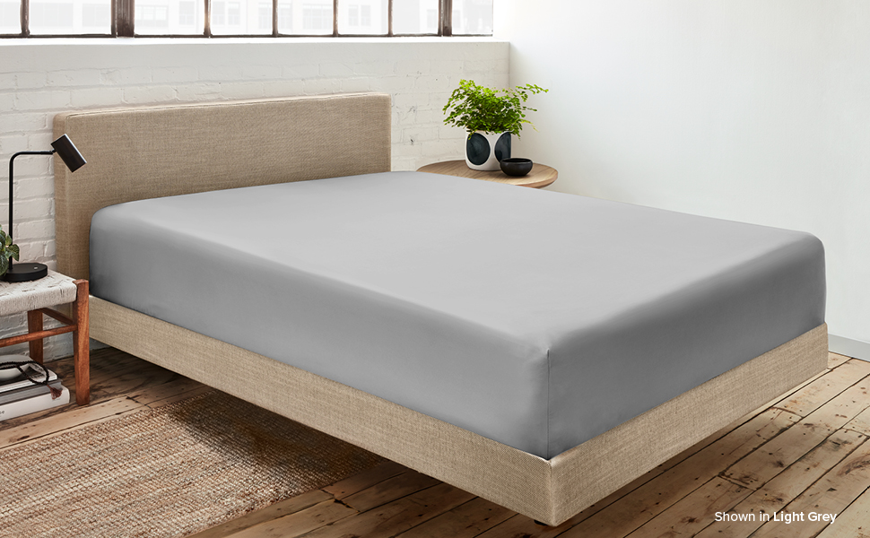 Bare Home 100 Organic Cotton Queen Fitted Bottom Sheet Crisp Percale Weave