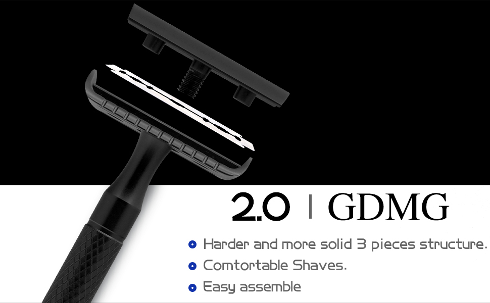GDMG Double Edge Safety Razor for Men, Fits All Double Edge