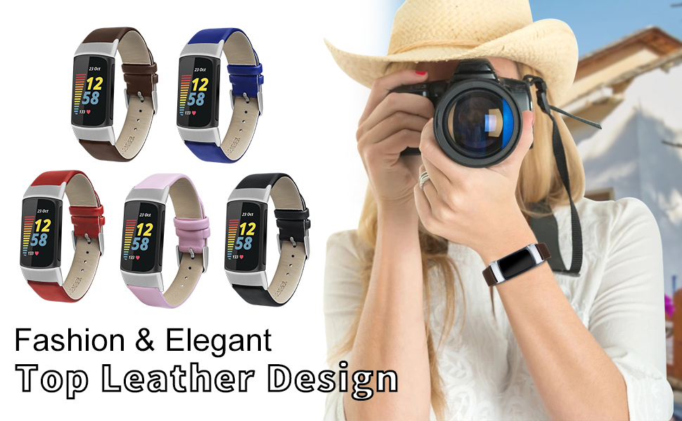 fitbit charge 5 leather bands  