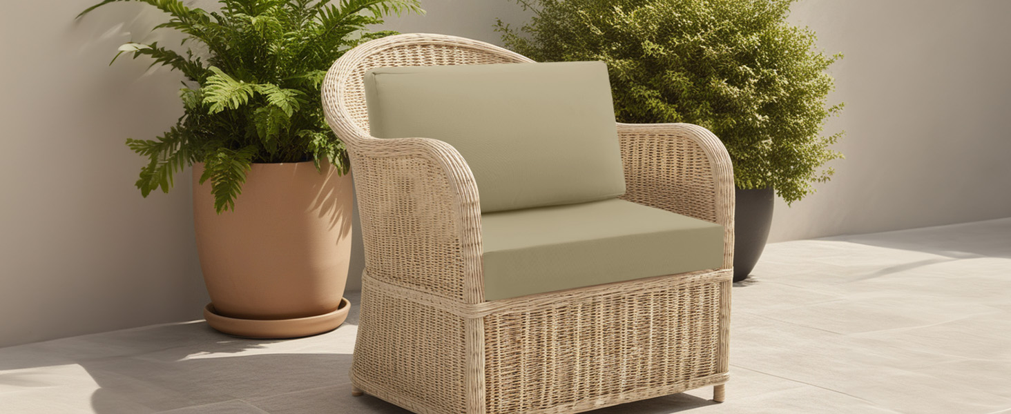 idee-home Outdoor Cushions for Patio Furniture 26.5x26.5, Outdoor Seat Cushions