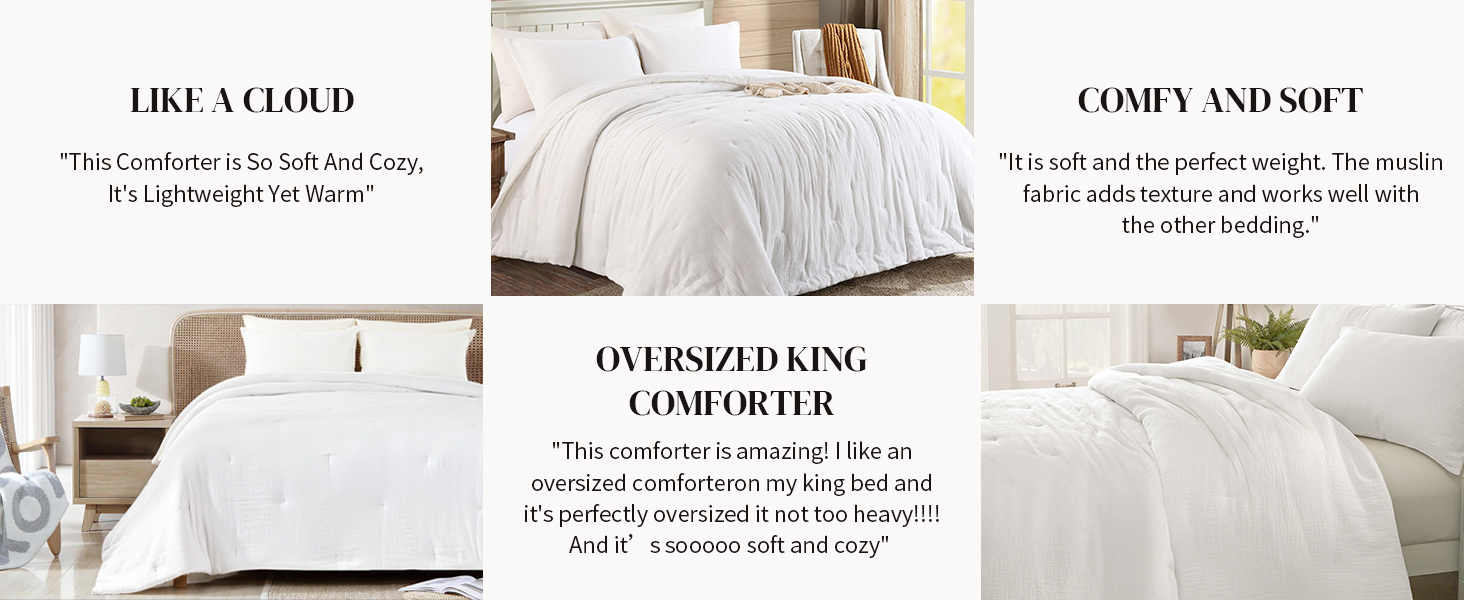 HOMBYS 100% Cotton Muslin Oversized King Comforter for Summer Use, Lightweight and Breathable Down Alternative Soft G 876d335a Da39 498e Ab7a C421b4b1fc63. CR0,0,1464,600 PT0 SX1464 V1