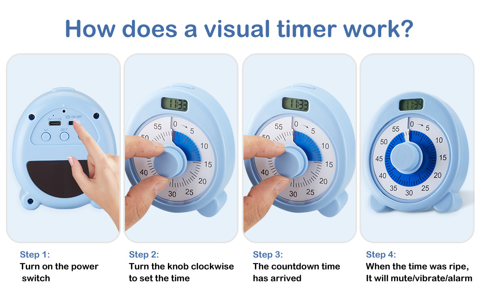 60 Minute Visual Timer, Kitchen Timer, ADHD, Countdown