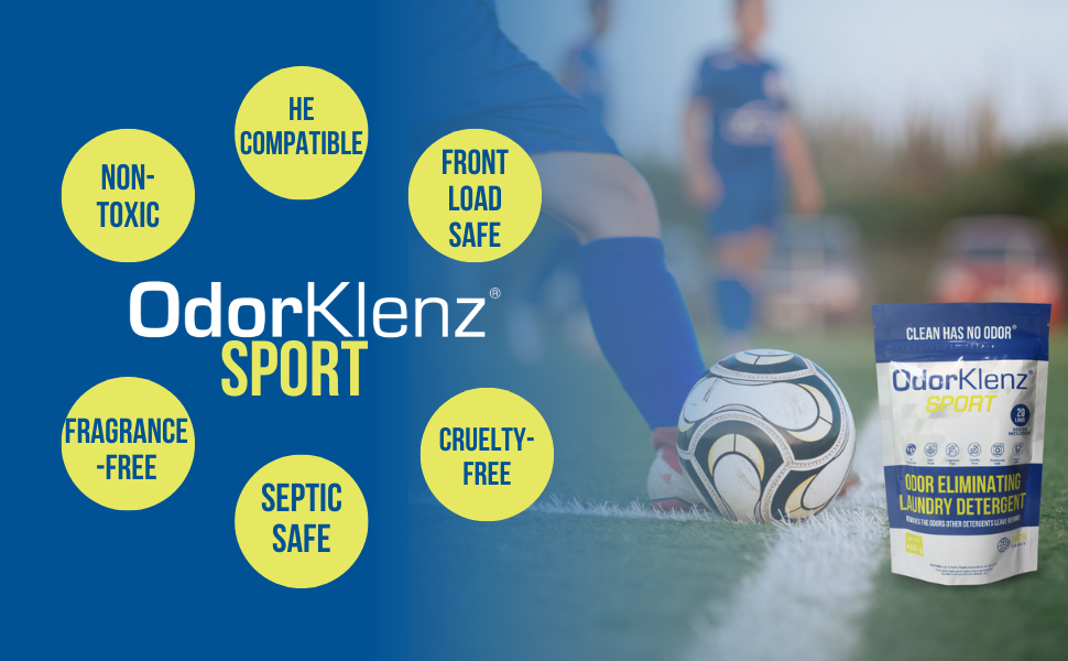 eliminate odors, sweat odors, non-toxic, laundry detergent, laundry, sports