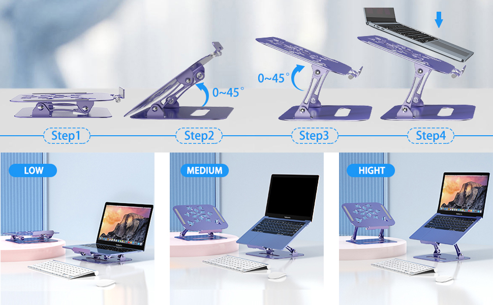 Laptop Stand, Laptop Stand for Desk, Adjustable Ergonomic