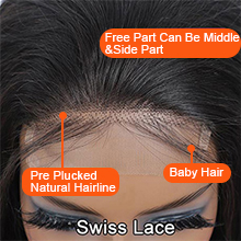 Lace Closure Wigs Human Hair with Baby Hair