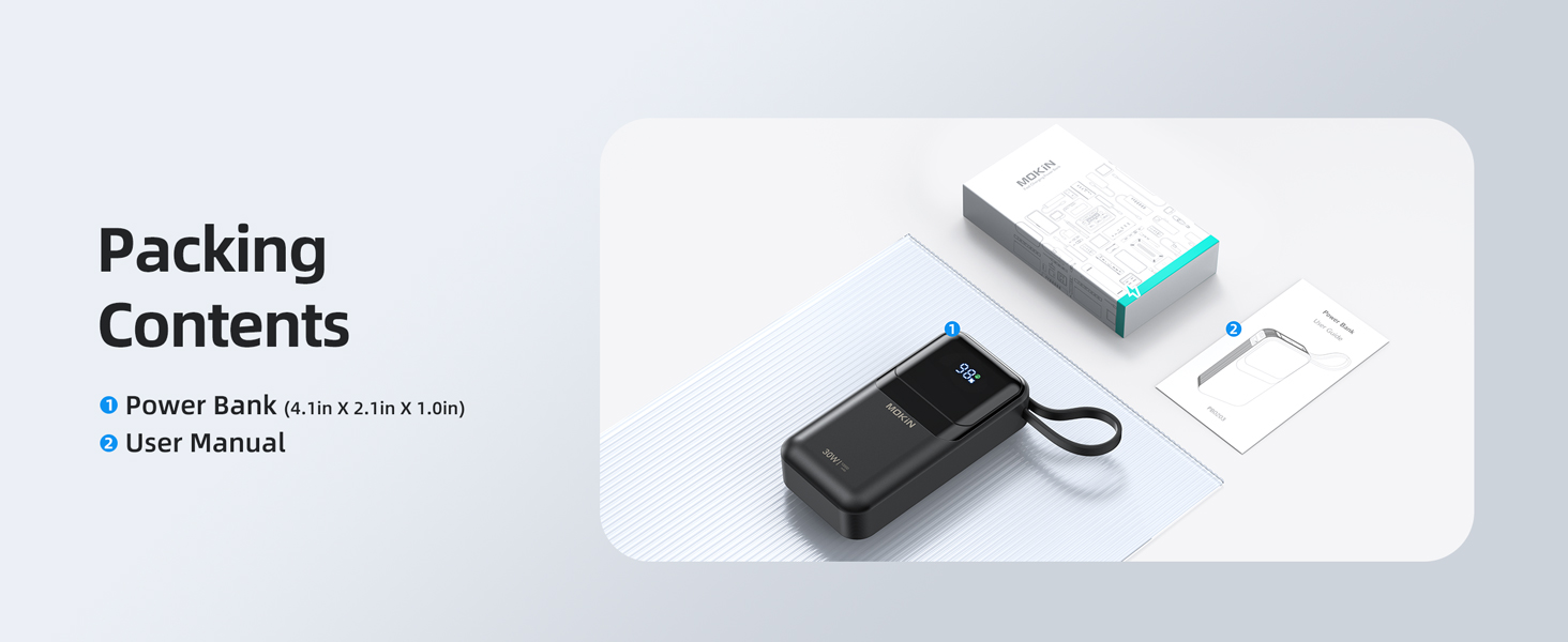 30w power bank fast charger portable battery pack